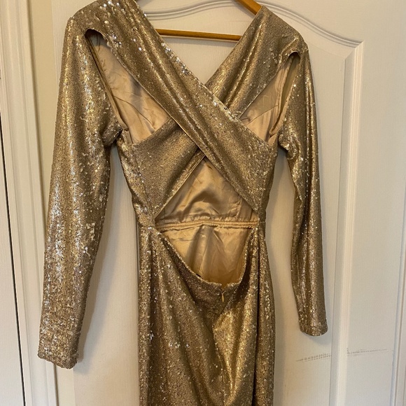 Vintage gold cocktail dress - Picture 1 of 7